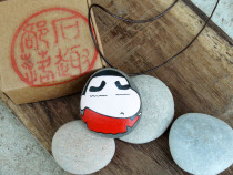 Crayon Shinchan cute cartoon to map custom cute necklace sweater chain stone fun tribe original hand-painted stone painting