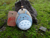Stone fun tribe hand-painted stone painting necklace Sweater chain Chinchilla cute cute custom creative gift