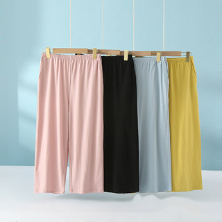 Women's Summer Pure Cotton Capri Pajama Pants, Full Cotton, Plus Size, Loose-Fitting, Home Casual Pants, Thin Summer Style, Can Be Worn Outside, Mid-Length Pants