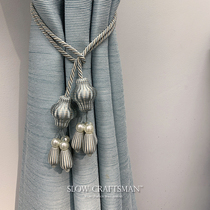 SLOW CRAFTSMAN exports European Monet series without hooks gauze curtains tassels ropes and ties