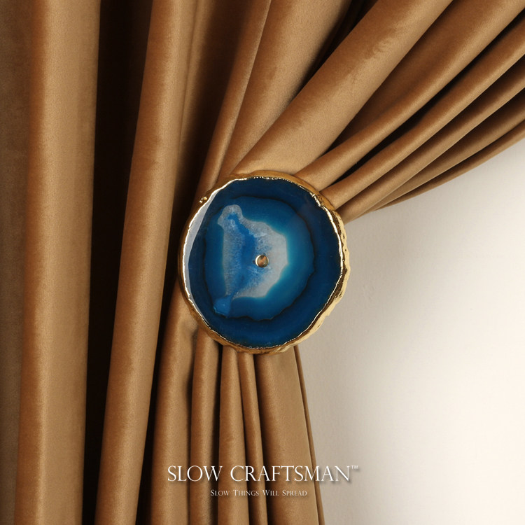 SLOW CRAFTSMAN exports European natural crystal agate light luxury curtain block wall hook wall hanging wall hook