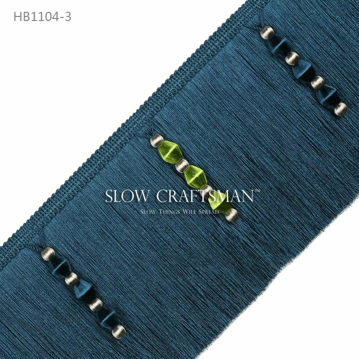 Кружевная кайма slow craftsman出口欧洲高端初南系列 窗帘家具底边流苏毛边花边 1542801219