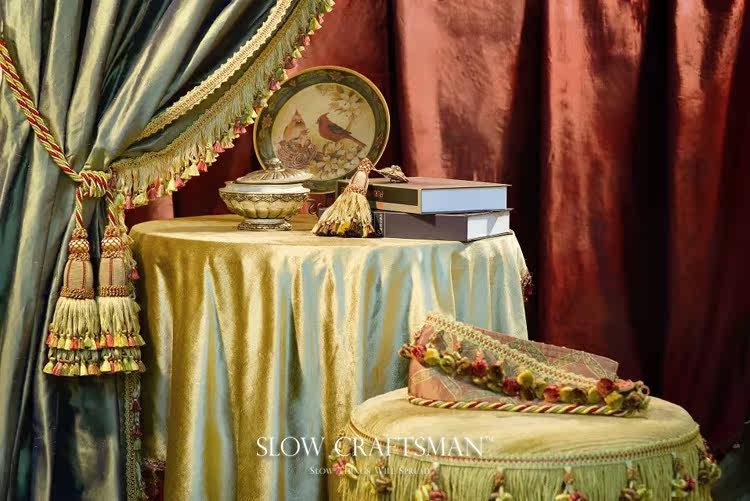 Кружевная кайма slow craftsman出口欧洲高端艾莉娜系列窗帘帘头家具绳编流苏花边