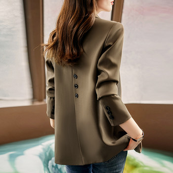 Casual suit jacket ladies 2022 spring and autumn new temperament high-end fried street small suit brown top