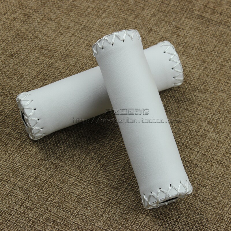White retro hand stitched bicycle handlebars soft and comfortable cycling handguard handlebars retro lady car