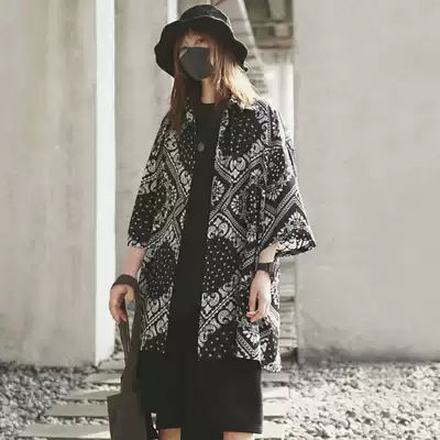 Black cashew flower Paisley short sleeve chiffon shirt women's summer thin loose wear shirt sunscreen cardigan