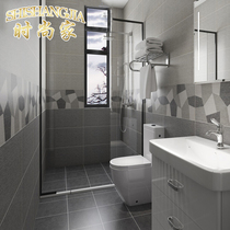 Geometric cloth pattern antique brick toilet tile 300x600 gray medium board Nordic bathroom kitchen wall tile