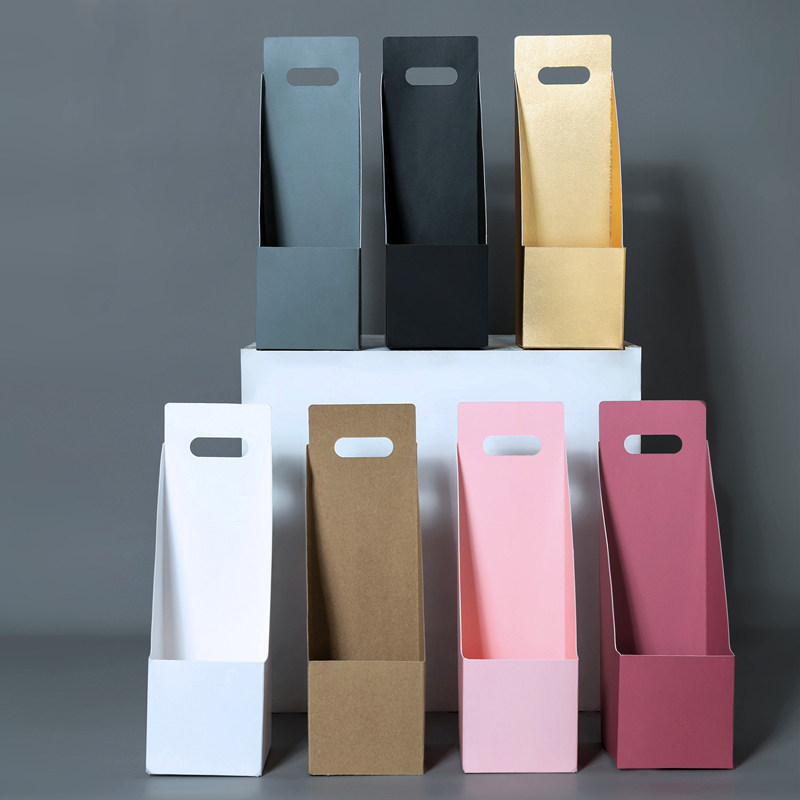 Morden Flower Arrangement Waterproof Flower Case Folding Butterfly Orchid Hand Paper Flower Basket Rose Kraft Paper paper packaging box