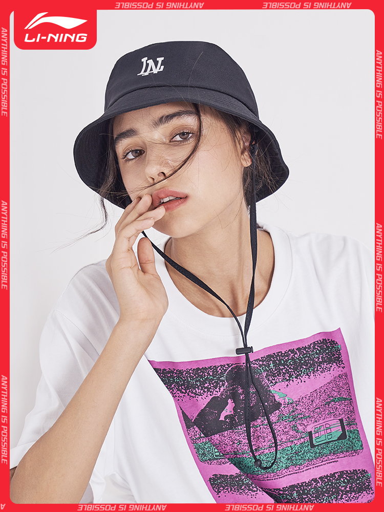 China Li Ning wild fisherman Korean version tide bucket Autumn and winter washbasin hat hat Female face hat Male small big brim hat