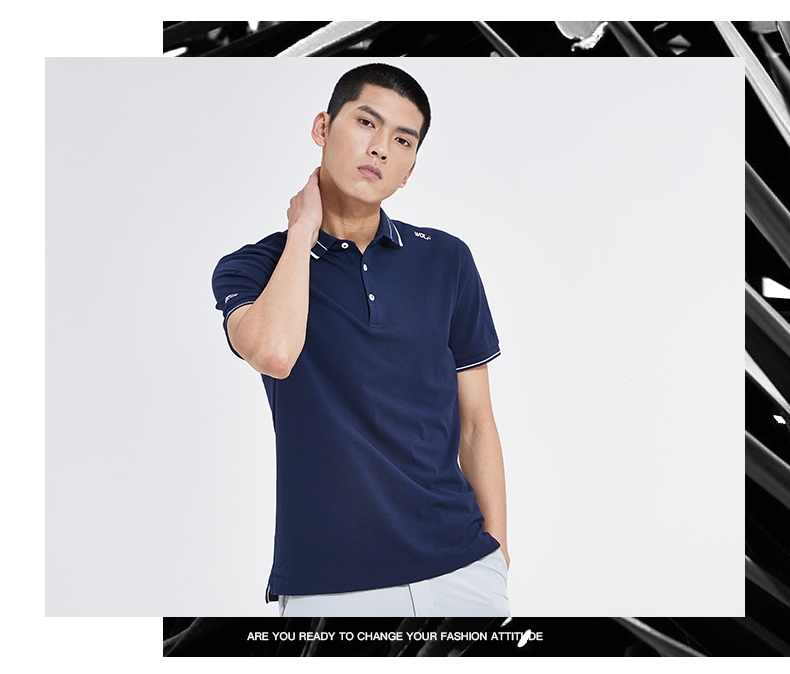 Bảy con sói thể thao áo thun ngắn tay mùa hè nam mới thường xuyên áo sơ mi cotton cotton thoáng khí thoải mái từ bi - Áo polo thể thao ao polo nam