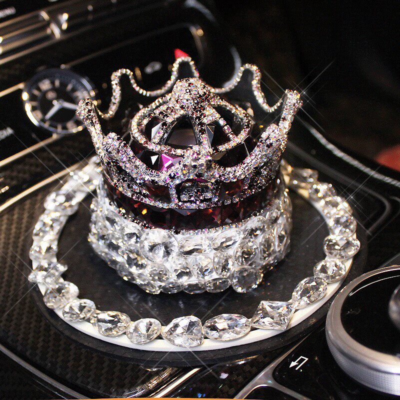 Car perfume seat crown creative crystal car ornament drill lasting light fragrance goddess net red car interior accessories