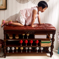 Doorway Xuan Closing Stool Home collection stool European-style Entrance Door shoe Shoe Rack Stool solid wood Shoes Stool Triple shoe-changing stool