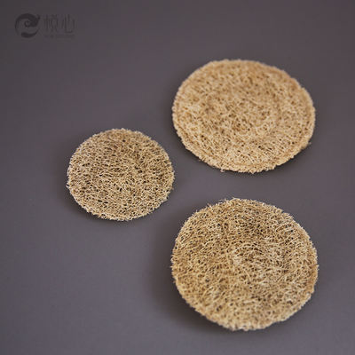 Natural loofah mat, purple clay teapot care mat, heat insulation mat, anti-bump, handcrafted loofah pulp tea ceremony accessories