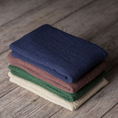 Handcrafted Japanese-style plain pure cotton linen cleaning square, heat-insulating and absorbent thickened small tea towel, teapot maintenance square towel, tea ceremony accessories