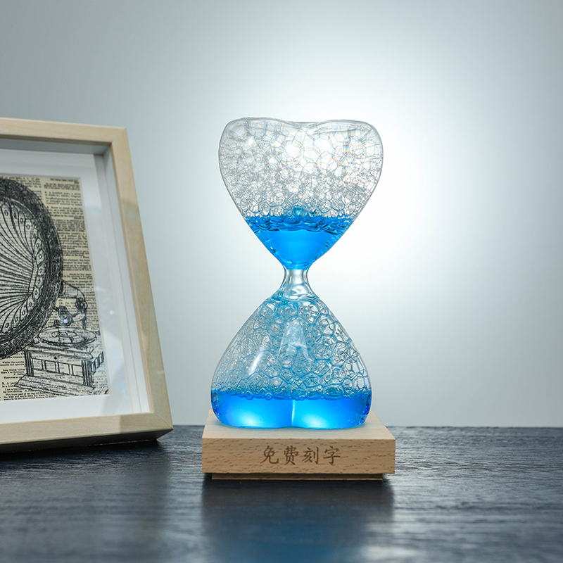 Creative simple modern geometric heart-shaped glass bubble hourglass living room birthday couple cute desktop decoration ornaments