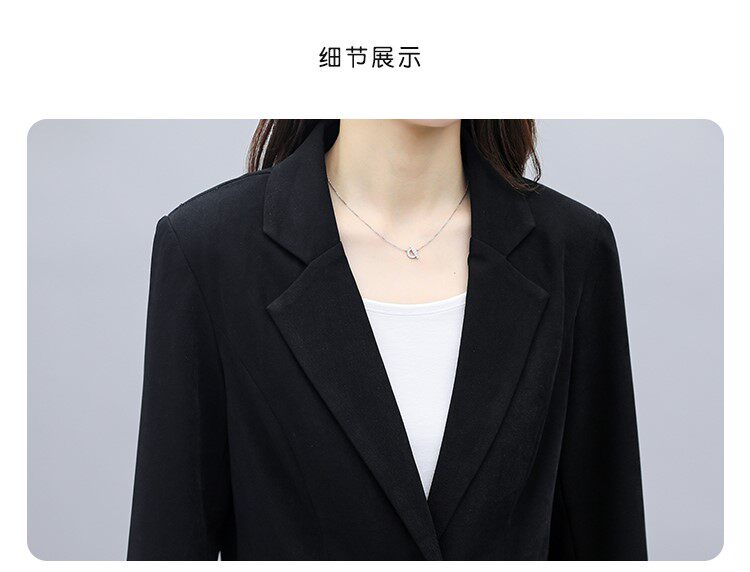 Костюм, весенняя осенняя тонкая куртка, черный кардиган, коллекция 2023, подходит для подростков 