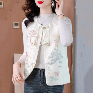 New Chinese-Style Vest Jacket for Women, Suitable for Spring, Autumn, and Winter 2025, High-End, Stylish, Fashionable Outerwear Vest