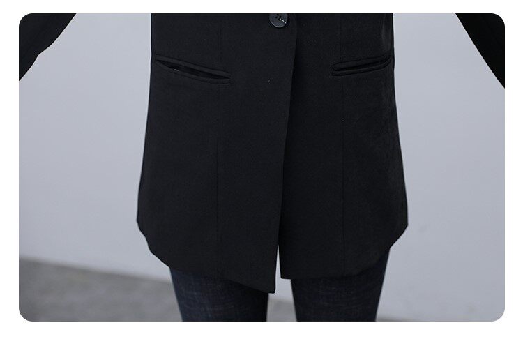 Костюм, весенняя осенняя тонкая куртка, черный кардиган, коллекция 2023, подходит для подростков 