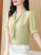 Chiffon shirt women's summer 2026 new style beautiful high-end western style shirt fashionable short-sleeved top