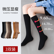 Pressure Slim Leg Calf Socks Women Summer Midtubes Jk Socks Spring Autumn Over Knee Halfcut Black Long Cylinder Tide Stockings Outside