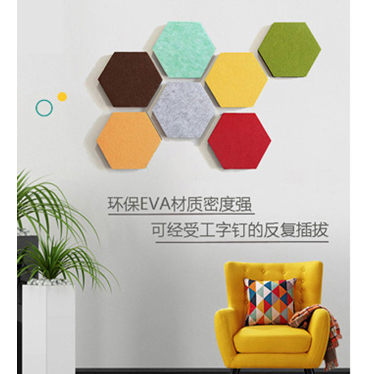 Nordic ins hexagonal felt wall stickers cork board kindergarten works display board message board photo background wall