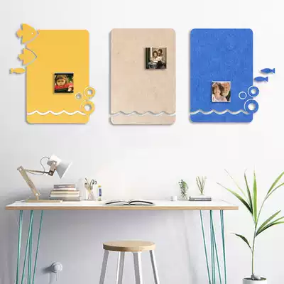 Nordic ins creative small fish company living room background wall sticker photo wall message board kindergarten works display wall