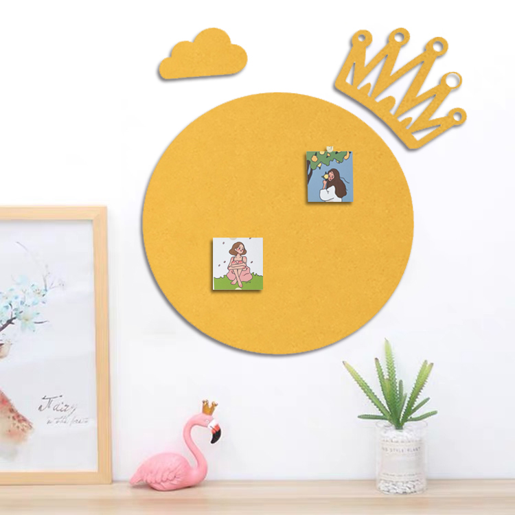 New Crown Round Felt Felt Wall Pass Kindergarten Works Show Cork Photo Wall Message Board