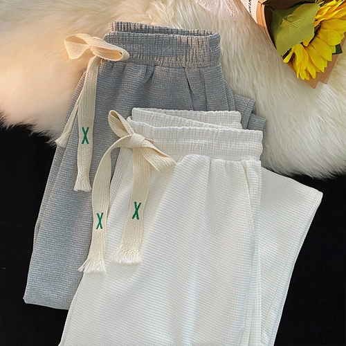 Мужские летние тонкие штаны, повседневные брюки, большой размер, свободный прямой крой