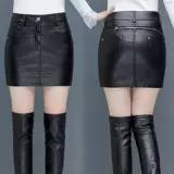 Мини-юбка, демисезонная юбка, зимний шерстяной полиуретановый свитер, коллекция 2021, высокая талия, А-силуэт