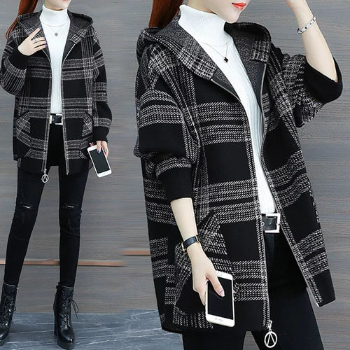 Весенняя куртка, демисезонный пуховик для отдыха, трикотажный кардиган, в западном стиле, коллекция 2021, большой размер