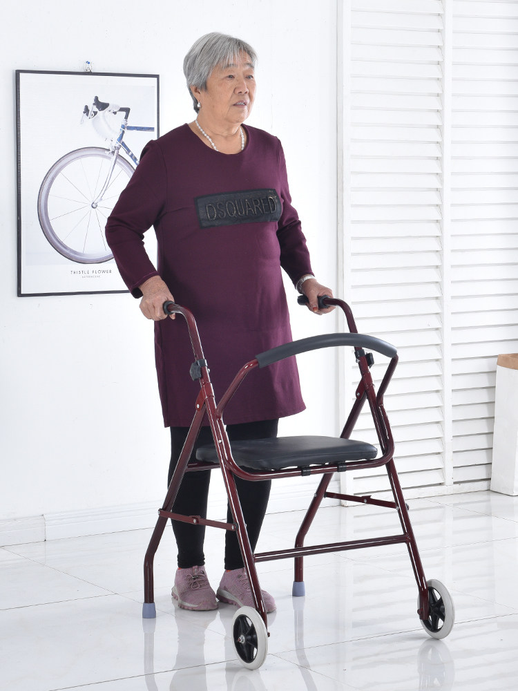 Elderly stroller with wheel and seat People with disabilities can take a stroller The elderly learn to walk to help drive