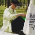 Tiền tố 2020 mùa xuân và mùa hè Nhật Bản retro hoang dã phiên bản lỏng màu rắn top áo dài tay áo chống nắng - Áo