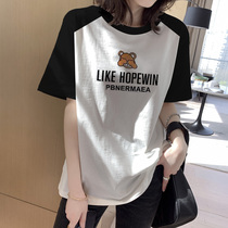 Pure Cotton Short Sleeve T-shirt Female Loose 2022 Summer new students Half-sleeve Compassionate Inner Hitch Bottom Shirt Tide