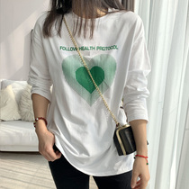 2022 Early spring new white undershirt female inner lap small subround collar student long sleeve pure cotton T-shirt female tide