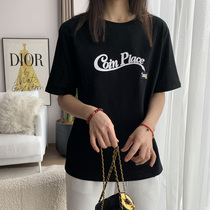 Black short sleeve T-shirt female hit undershirt with spring summer dress 2022 new pop lovers half sleeves Compassionate Blouse Women
