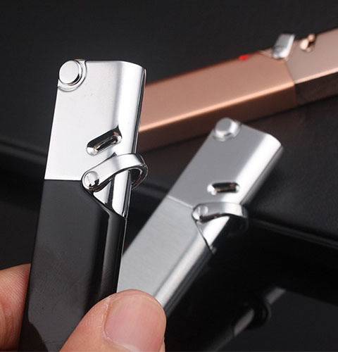 Omai gió nhẹ bật thẳng vào bánh xe kim loại màu xanh ngọn lửa bơm hơi siêu mỏng cá tính tùy chỉnh nhẹ hơn chữ nam - Bật lửa bật lửa thổi
