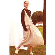 Chen Xiaonan linen dress over the knee long skin-friendly soft sleeveless nightgown casual style Daily home wear
