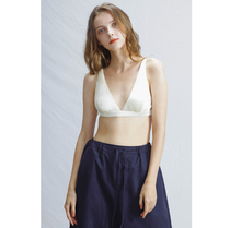 Chen Xiaoman silk bra without steel ring Full Cup v-collar ultra-thin summer bra small chest side milk French underwear