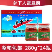 Whole box of countryman moldy tofu 280g * 24 bottles of Hunan specialty spicy fermented bean curd