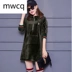 MWCQ thu đông thời trang Hàn Quốc cộng với váy thể thao nhung dài áo len nhung váy bầu không khí - Trang phục thể thao Trang phục thể thao