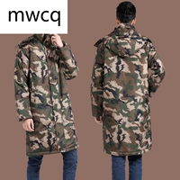 MWCQ sa mạc ngụy trang áo khoác nam mùa đông dày cộng với nhung dài trung bình lực lượng đặc biệt lưu trữ áo khoác bông phong trào - Quần áo độn bông thể thao áo phao nữ trung niên