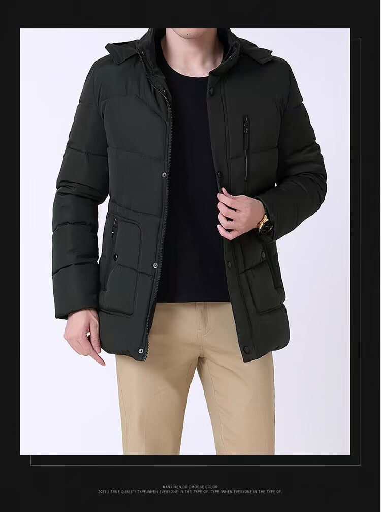 Áo khoác nam mùa đông của MWCQ cộng với áo khoác nhung dày cho nam mùa đông 40 chiếc áo khoác cotton nam trung niên 50 tuổi - Quần áo độn bông thể thao áo phao nam cổ lông