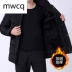 Áo khoác nam mùa đông của MWCQ cộng với áo khoác nhung dày cho nam mùa đông 40 chiếc áo khoác cotton nam trung niên 50 tuổi - Quần áo độn bông thể thao áo phao dáng dài hàn quốc Quần áo độn bông thể thao