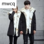 MWCQm102d đôi áo khoác nam dáng dài cộng với quần áo nhung dày ấm áp mùa đông 2019 mới màu rắn - Thể thao xuống áo khoác áo phao cổ lông nam