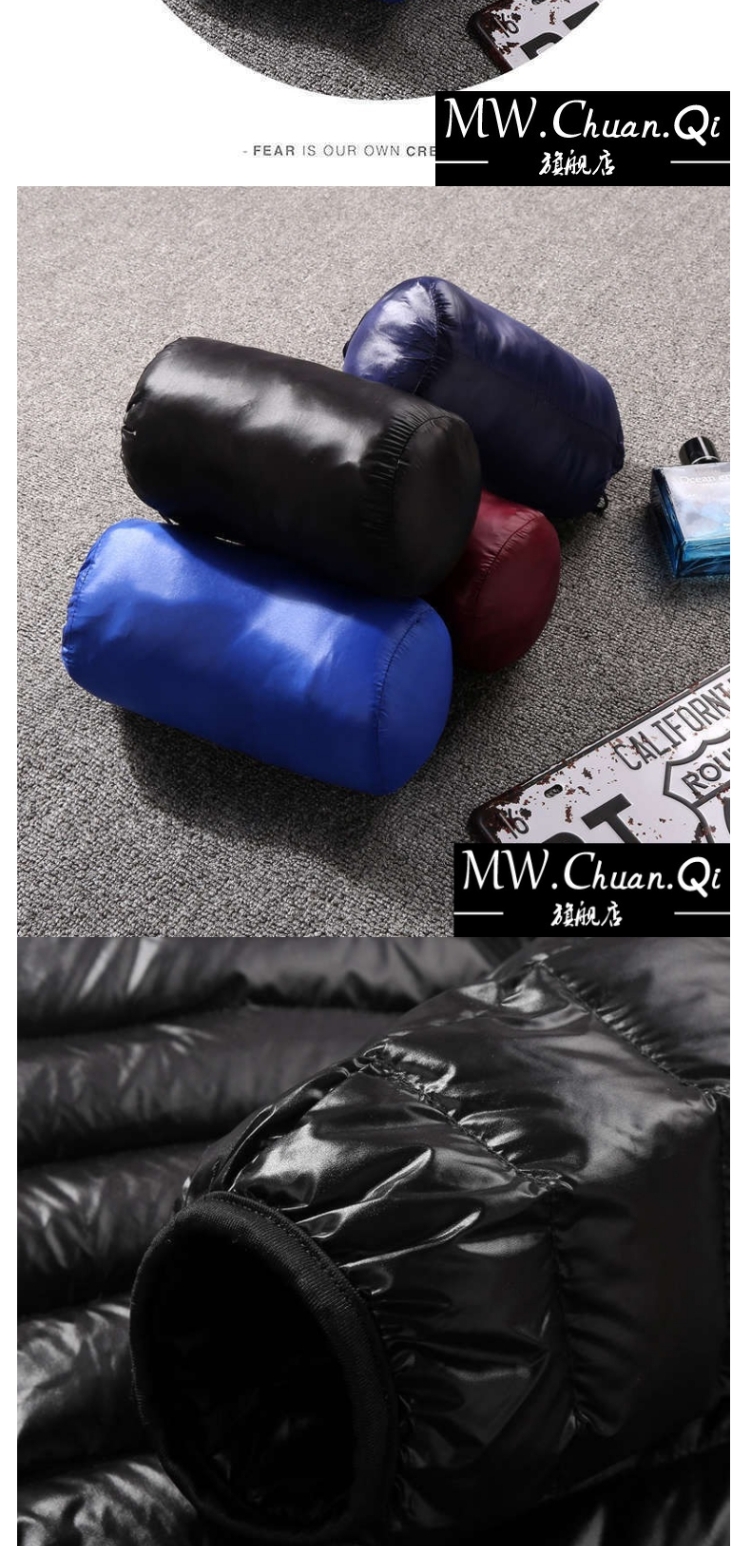 MWCQ béo lớn nam xuống áo khoác cộng với phân XL lỏng vịt trắng xuống mỡ ngắn phần dày xuống áo khoác - Thể thao xuống áo khoác áo lông vũ dáng dài