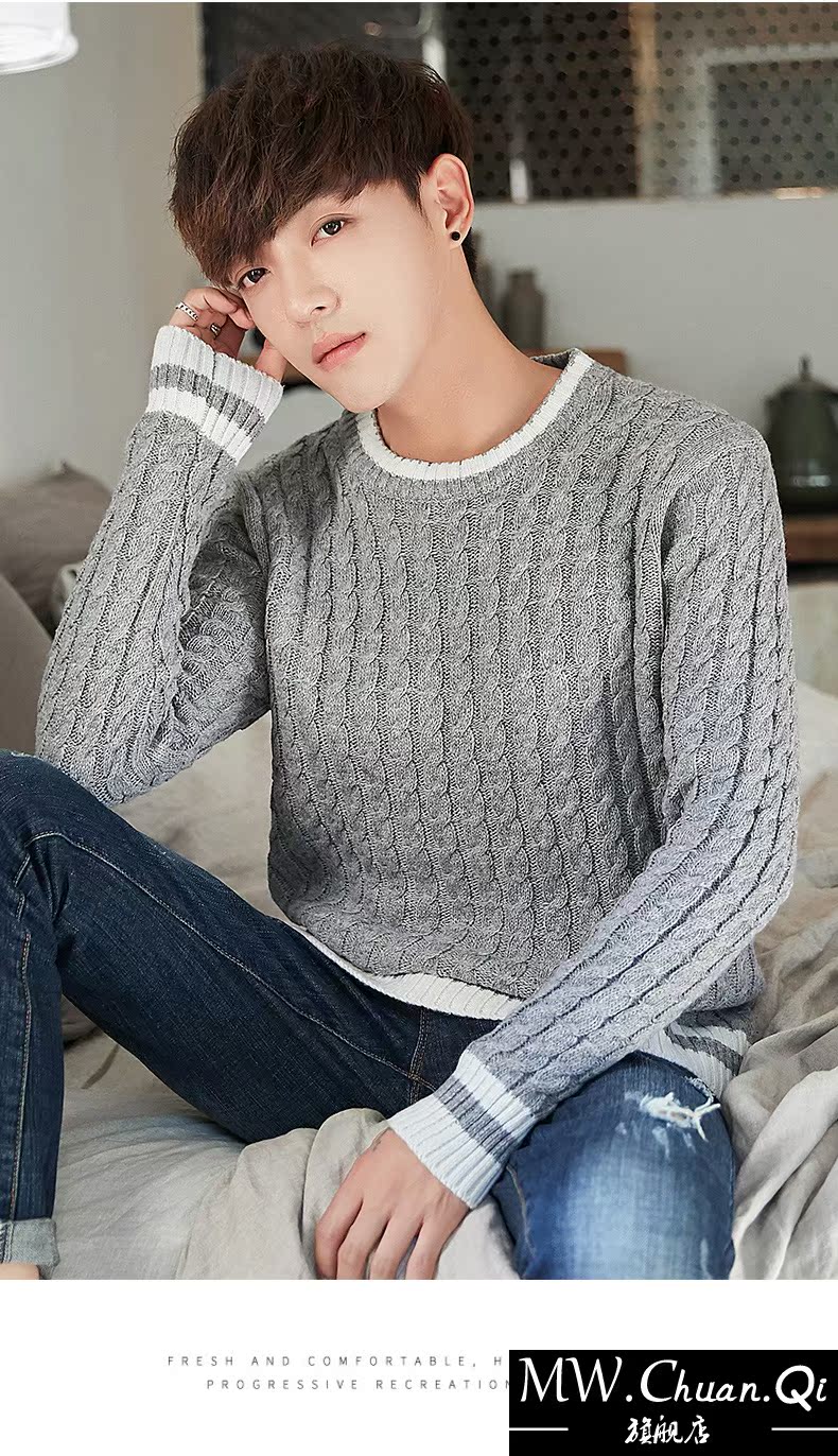 Áo len nam MWCQm306l mùa thu đông mới - Áo len thể thao / dòng may áo len đen