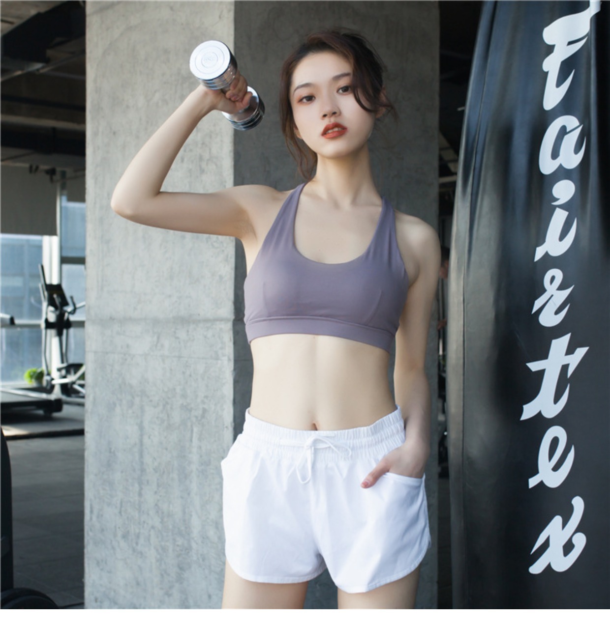 MWCQ làm đẹp trở lại đồ lót thể thao màu rắn áo ngực thể dục Y-quai bên ngoài mặc áo ngực nhanh khô thoáng khí chạy trở lại - Đồ lót thể thao ao tap yoga