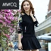 MWCQ2015 mùa thu Hàn Quốc lụa nữ phù hợp với thể thao in sọc thể thao nữ váy giản dị váy tennis túi - Trang phục thể thao bộ thể thao nữ Trang phục thể thao