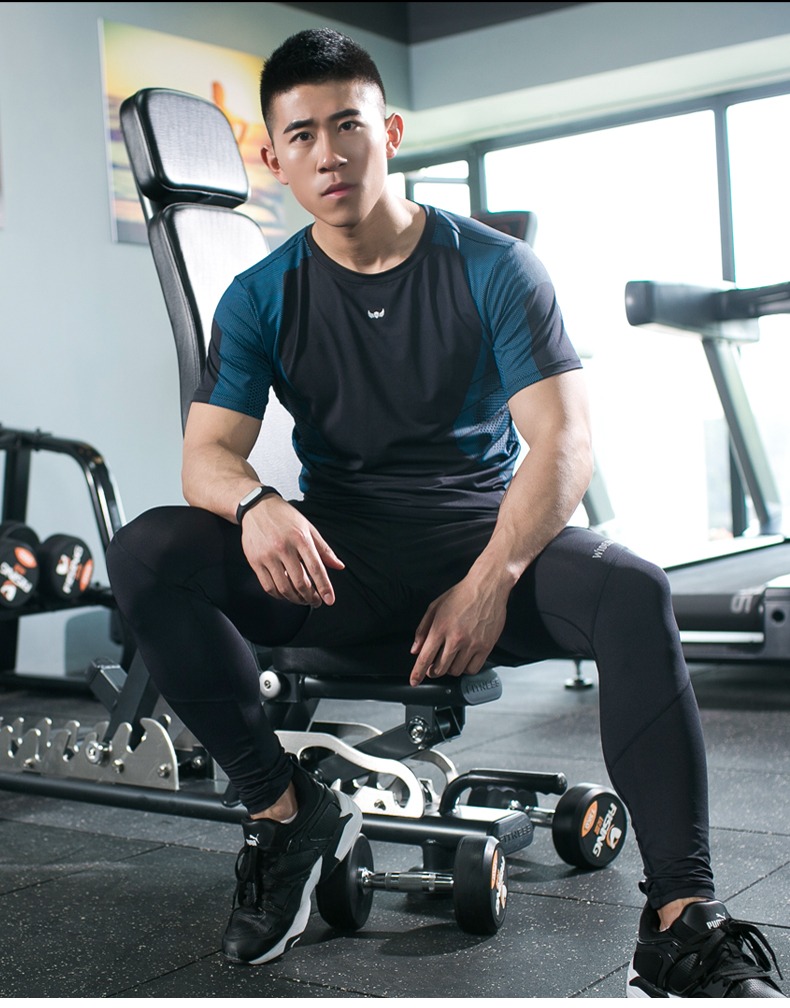 MWCQ phù hợp với thể dục nam chạy bộ thể dục phù hợp với phòng tập thể dục thể thao quần áo thể dục nam quần áo ba mảnh - Quần áo tập thể hình áo ngực tập gym