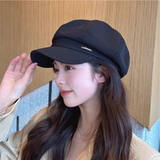 Берет, черная ретро осенняя шапка, 2023